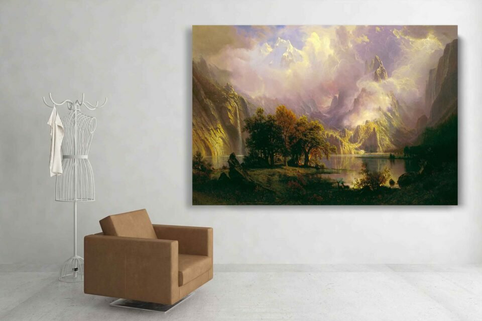 Rocky Mountain by Albert Bierstadt - Reproduction on Canvas Prints