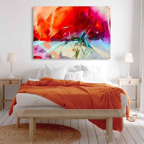 Vivid Impressions Abstract Art - Framed Canvas for Home Decor - Perfect for Living & Bedroom Walls. Add a burst of colour to your space with this Vivid Abstract Artwork. This abstract framed canvas art brings dynamic energy to your living room or bedroom, blending bold strokes and vibrant hues for a modern decor statement.