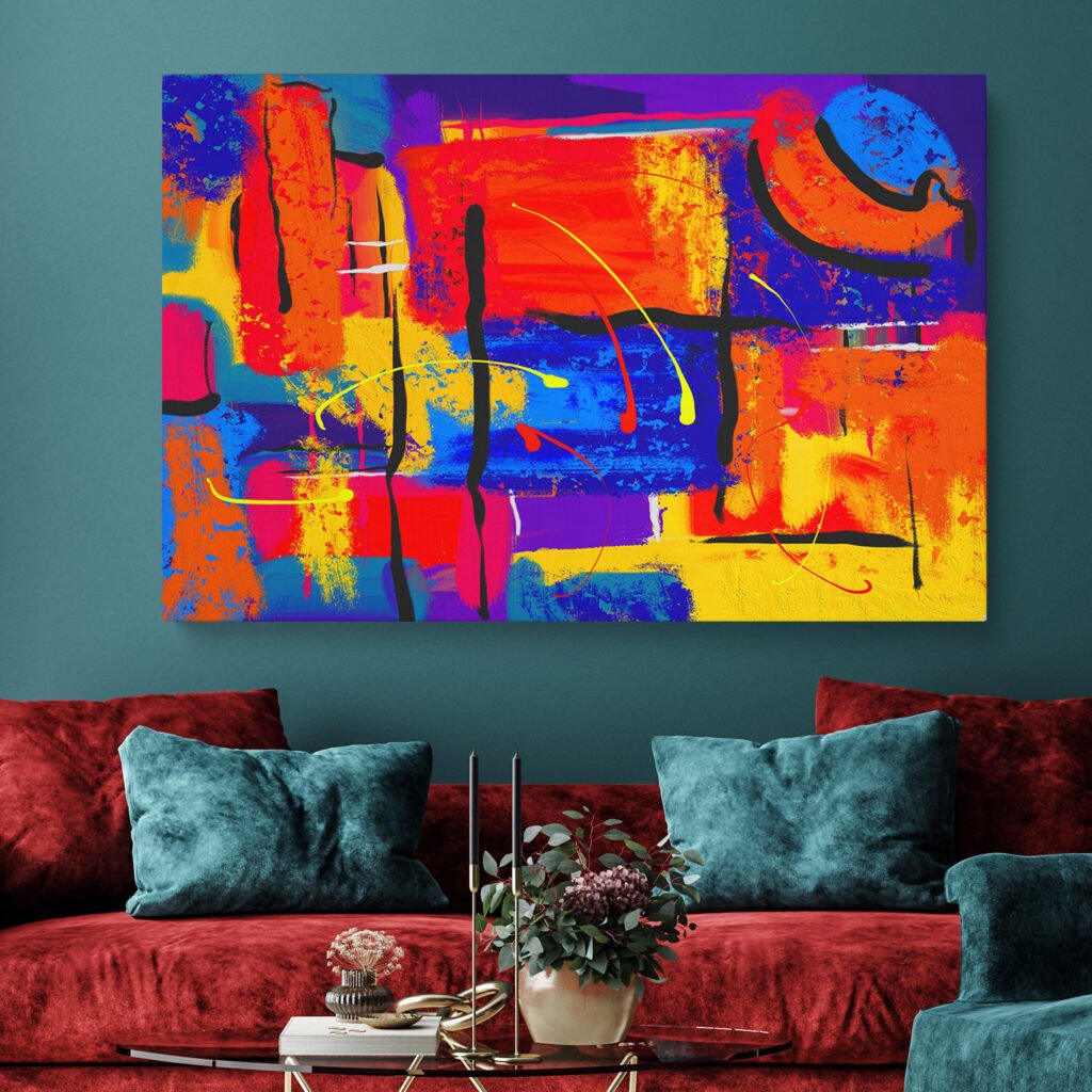 Introducing our "Contemporary Abstract Art Prints in Blue and Red," a dynamic piece perfect for modern homes. This framed canvas art features bold blue and red hues in a contemporary abstract design. Ideal for adding a stylish and vibrant touch to any room, this artwork elevates your home decor with its striking visual appeal.