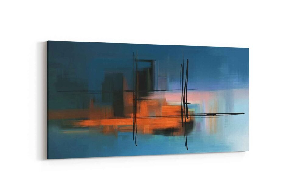 Serene Blue Abstract Wall Art - Image 2