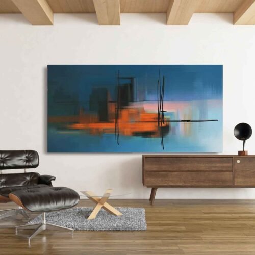 Serene Blue Abstract Wall Art - Large Wall Art Canvas Framed Prints for Any Room. Add a touch of tranquility to your space with Serene Blue Abstract Prints. This large wall art features soothing blue tones, perfect for stylish home decor in bedrooms, living rooms, or any room in need of elegance.