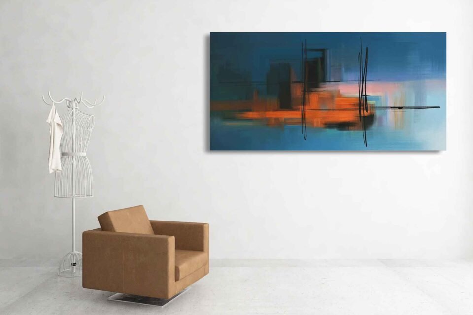 Serene Blue Abstract Wall Art - Image 6