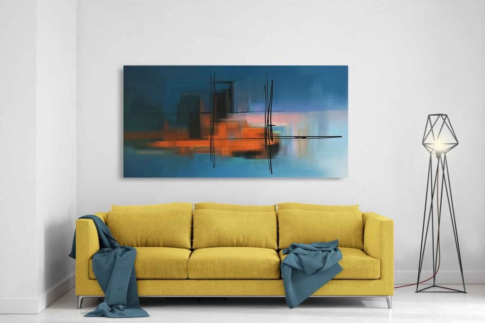 Serene Blue Abstract Wall Art - Image 7