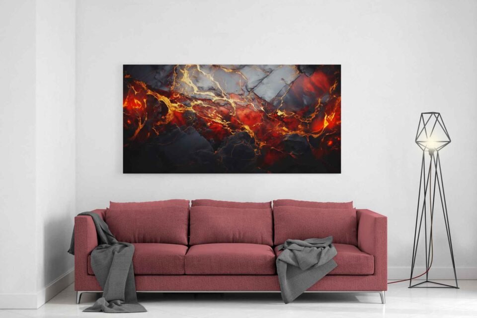 Striking Red and Black Canvas Art - Image 4