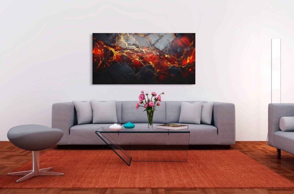 Striking Red and Black Canvas Art - Image 6