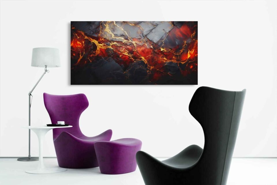 Striking Red and Black Canvas Art - Image 5