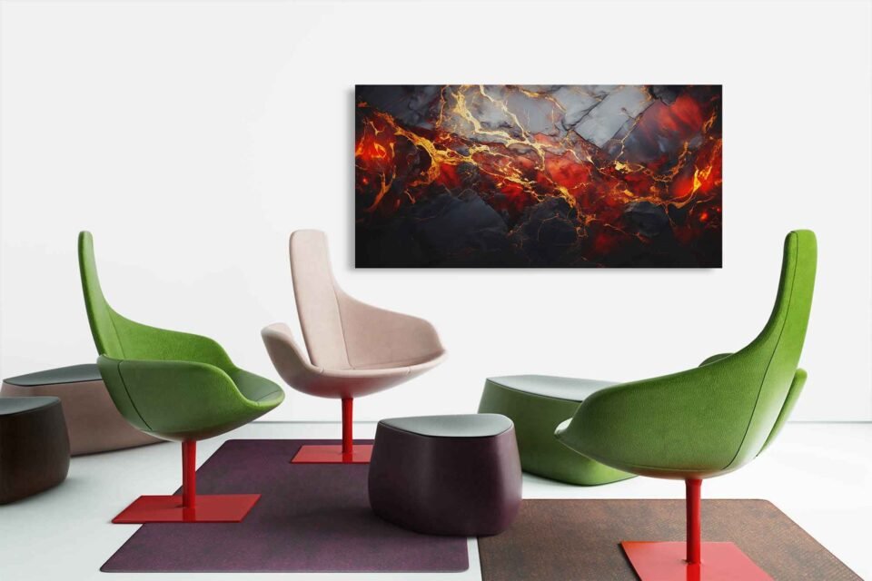 Striking Red and Black Canvas Art - Image 7