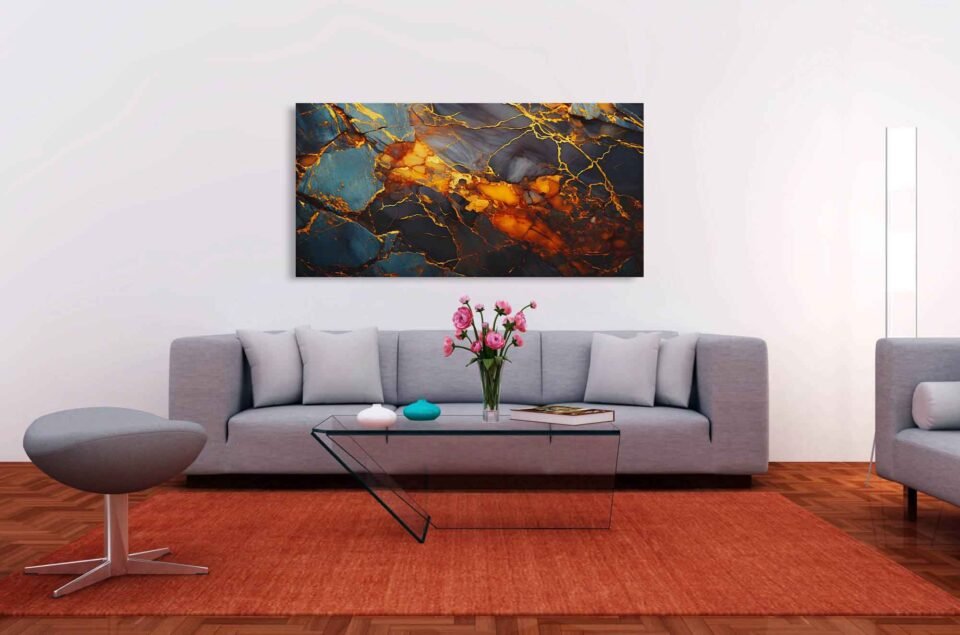 Vibrant Black and Orange Canvas Prints - Image 6