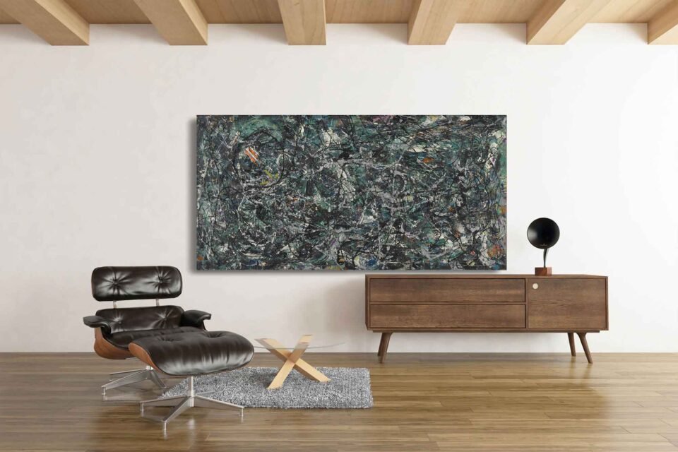 Jackson Pollock Artwork - Wall Art Prints - Contemporary Abstract Art for Living Room Decor. Add bold style to your space with Full Fathom, a Jackson Pollock-inspired canvas print. This dynamic abstract art brings energy and sophistication, perfect as a large statement piece for any room.