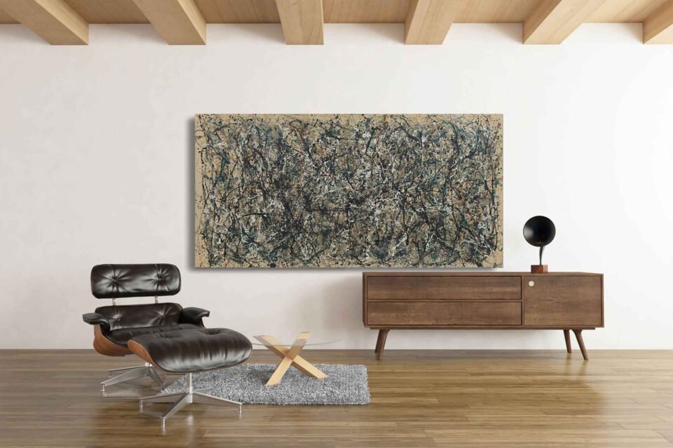 Bold and Expressive Abstract Wall Art - Unique Wall Art Prints in the Style of Jackson Pollock. Elevate your home with expressive Jackson Pollock-inspired wall art. These bold, large canvas prints bring dynamic energy and abstract style to any space, perfect for modern living rooms or bedrooms. Framed and ready to hang.