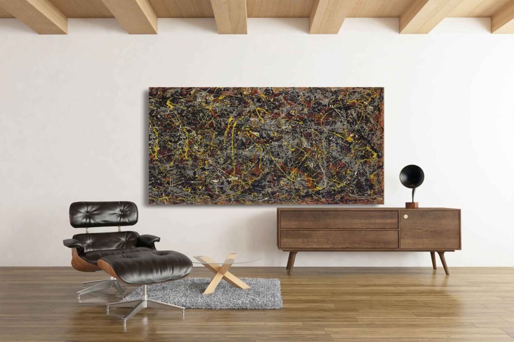 Vibrant Pollock Artwork - Abstract Art Prints for Big Impact Decor - Perfect for Living Room and Bedroom Walls. Elevate your home with this extra-large Pollock-inspired abstract wall art. Perfect for living rooms or bedrooms, the unique design adds a modern touch to your space, making a bold statement in any decor.