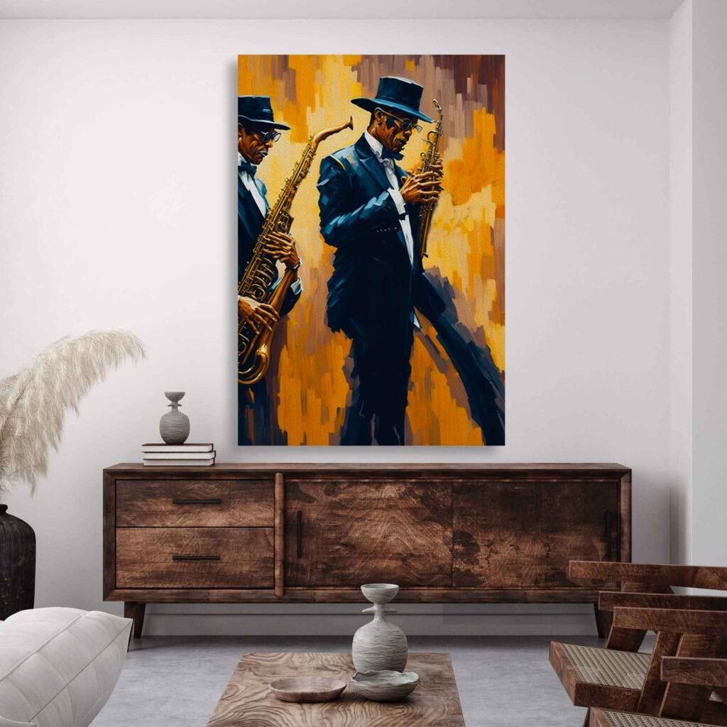 Soulful Saxophone Wall Art Prints - African American Wall Decor for Music Enthusiasts. Elevate your space with this soulful saxophone wall art. Perfect for music lovers and those who appreciate African American culture. This vibrant print captures the spirit of jazz and blues.