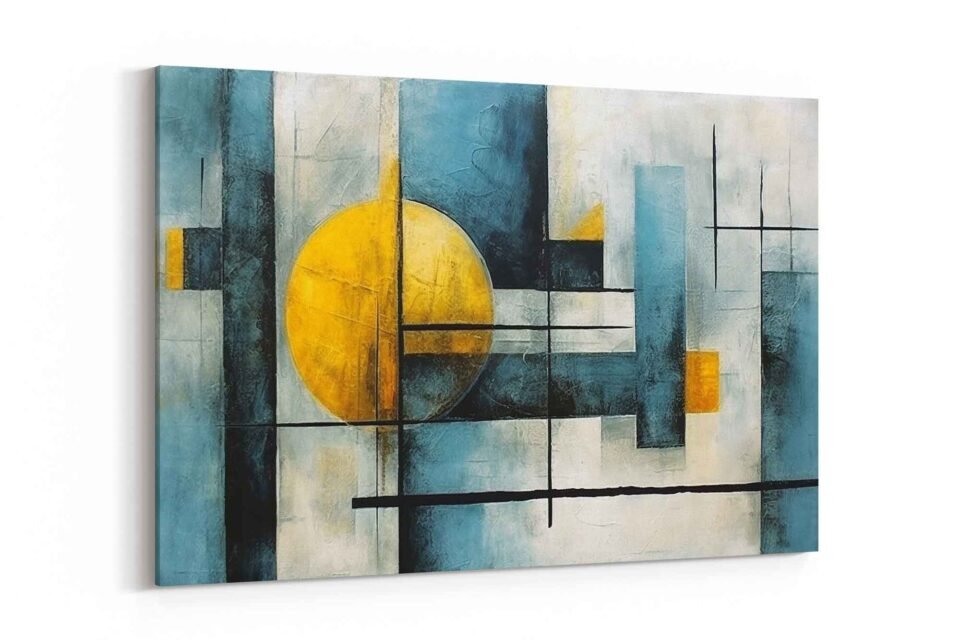 Light Grey and Gold - Geometric Wall Art - Image 3