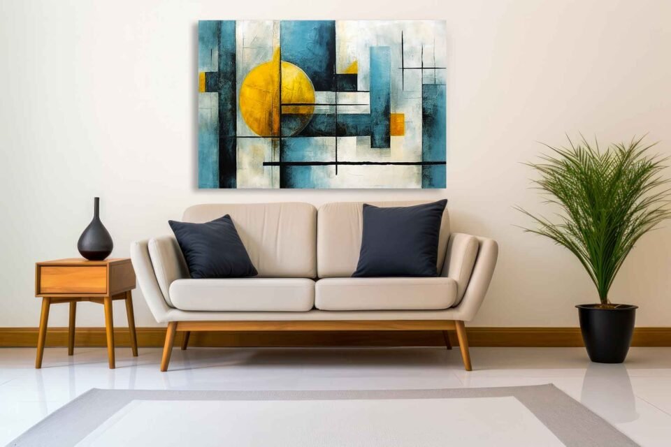 Light Grey and Gold - Geometric Wall Art - Image 4